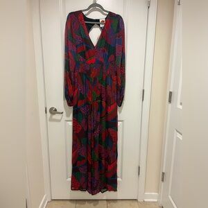 FARM RIO FOR ANTHRO Elegant Multicolor Wide leg Jumpsuit | L
